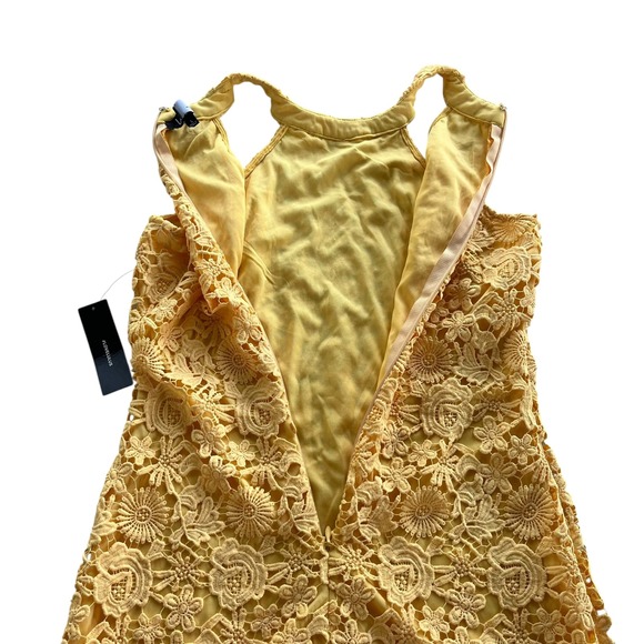 Lulus Women L Love Poem Yellow Lace Mini Dress Sleeveless Party Cocktail Elegant - Picture 13 of 16